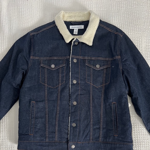 Men’s Sherpa Lined Denim Button Jacket - Picture 1 of 4